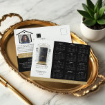 Carte Postale Black Watercolor Door Real Estate Calendar 2025<br><div class="desc">Belle et élégante entreprise immobilière 2025calendrier carte postale marketing. Notre design comprend notre propre porte d'entrée noire en aquarelle peinte à la main. Accentué par des touches d'or sur la fente de boîte aux lettres, poignée de porte, et porte kickplate. Des appliques noires modernes et un tapis de bienvenue pour...</div>