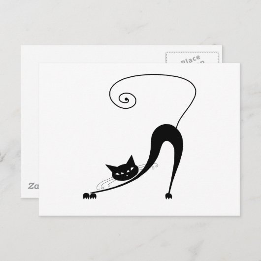 Carte Postale Black Whimsy Kitty 2 (Devant / Derrière)