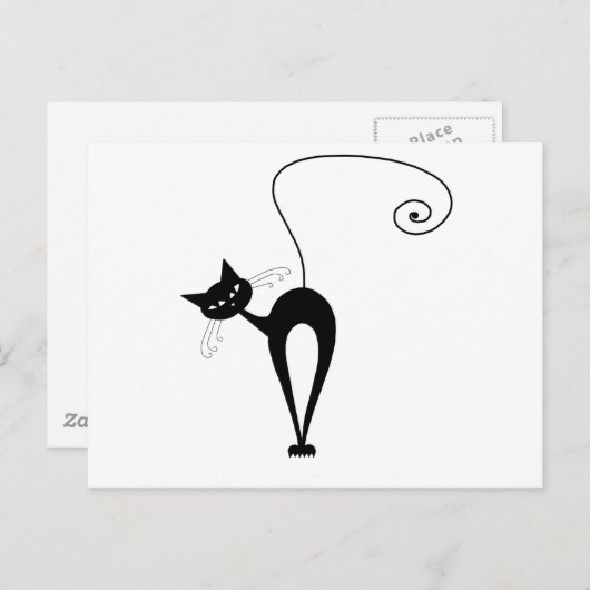 Carte Postale Black Whimsy Kitty 3 (Devant / Derrière)