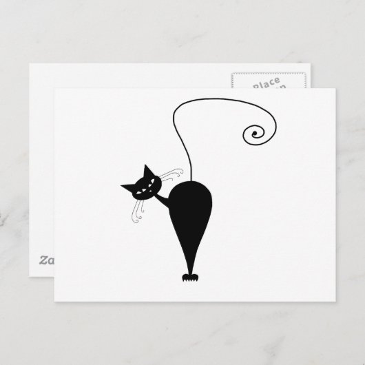 Carte Postale Black Whimsy Kitty 5 (Devant / Derrière)