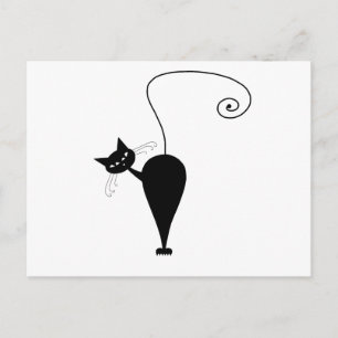 Carte Postale Black Whimsy Kitty 5