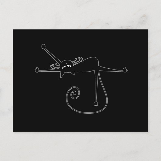 Carte Postale Black Whimsy Kitty 7 (Devant)
