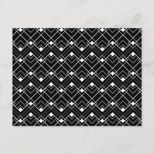 Carte Postale Black & White Art Deco Pattern