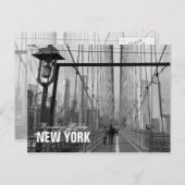 Carte Postale Black White Brooklyn Bridge (Devant / Derrière)