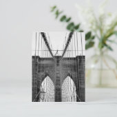 Carte Postale Black White Brooklyn Bridge New York (Debout devant)