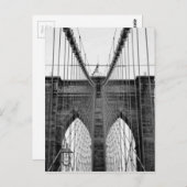 Carte Postale Black White Brooklyn Bridge New York (Devant / Derrière)