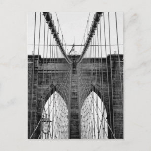 Carte Postale Black White Brooklyn Bridge New York