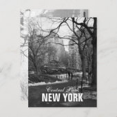 Carte Postale Black White Central Park New York (Devant / Derrière)
