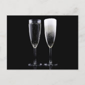 Carte Postale Black White Champagne Bouteille Festive Lunettes d (Devant)