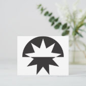 Carte Postale Black White Deco Star Sunburst (Debout devant)