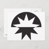 Carte Postale Black White Deco Star Sunburst (Devant / Derrière)