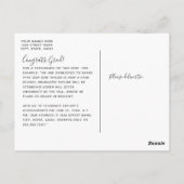 Carte Postale Black & White Décontracté Script Photo Graduation (Dos)