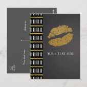 Carte Postale Black White Dot & Faux Gold Shimmer Lièvres événem (Devant / Derrière)