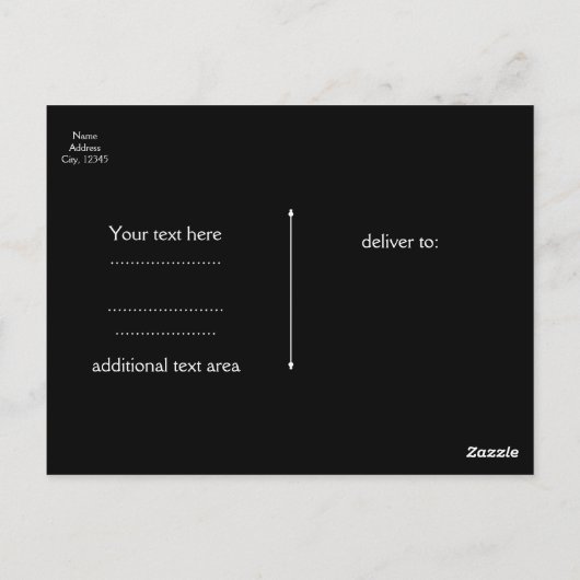 Carte Postale Black White Dot & Faux Silver Shimmer Lièvres évén (Dos)