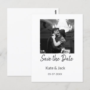 Carte Postale BLACK WHITE enregistrer la date ajouter QR nom dat