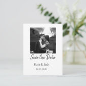 Carte Postale BLACK WHITE enregistrer la date ajouter QR nom dat (Debout devant)