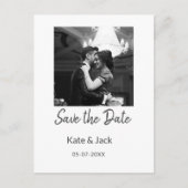 Carte Postale BLACK WHITE enregistrer la date ajouter QR nom dat (Devant)