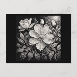 Carte Postale Black & White Flowers