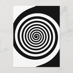 Carte Postale Black & White Hypnotic Spiral