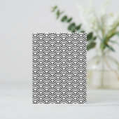 Carte Postale Black & White Japanese Fish Scale Circle Geometric (Debout devant)