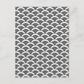 Carte Postale Black White Japanese Wave Pattern (Devant)