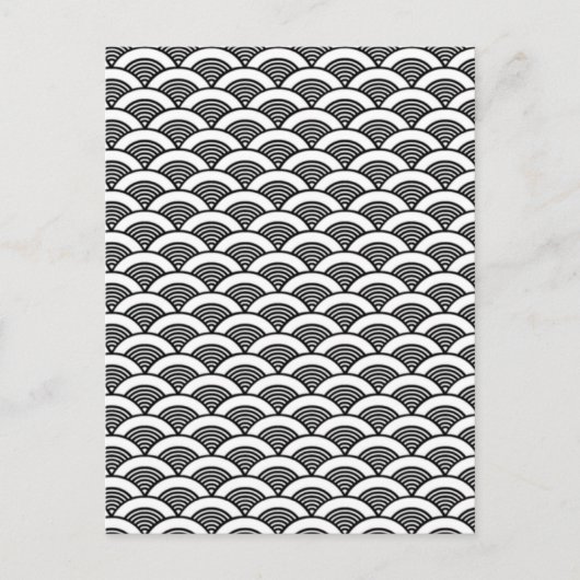 Carte Postale Black White Japanese Wave Pattern (Devant)