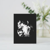 Carte Postale Black White Lion - Animal Pop Art (Debout devant)