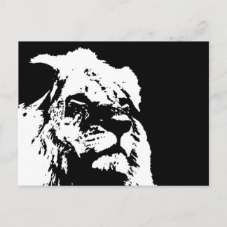 Carte Postale Black & white lion pop art
