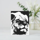 Carte Postale Black & white lion pop art (Debout devant)