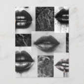 Carte Postale Black & White Lips Collage Postcard (Devant)