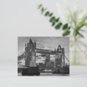 Carte Postale Black White London Tower Bridge British Travel (Debout devant)