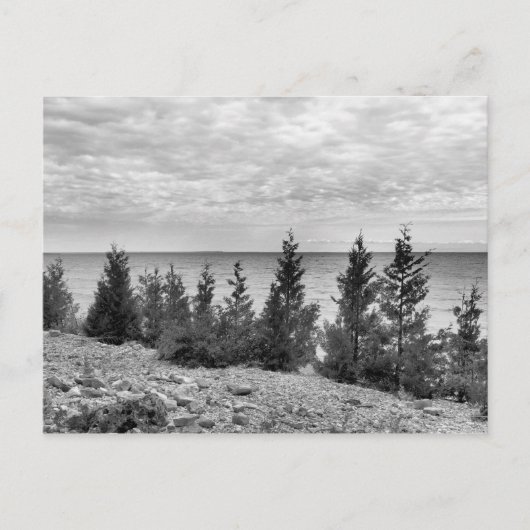 Carte Postale Black & White Mackinac Island, Michigan Shoreline (Devant)