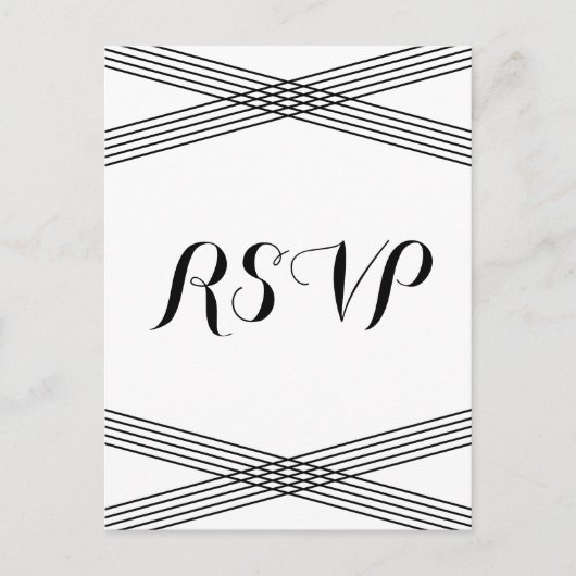Carte Postale Black White Modern Deco Response (Devant)