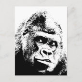 Carte Postale Black White Pop Art Gorilla (Devant)