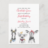 Carte Postale Black White Red Script Farm Invitation Anniversair (Devant)