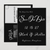 Carte Postale Black & White Save the Date Post Card (Devant / Derrière)