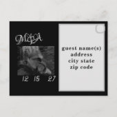 Carte Postale Black & White Save the Date Post Card (Dos)