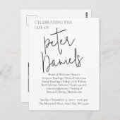 Carte postale Black & White Script Photo Funeral (Devant / Derrière)