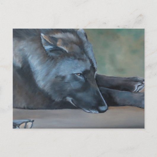 Carte postale Black Wolf Art (Devant)