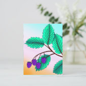 Carte Postale Blackberries sur une branche (Debout devant)