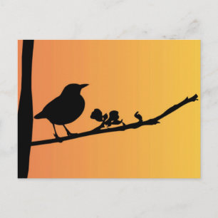 Carte Postale Blackbird Silhouette