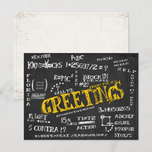 Carte Postale Blackboard du Dorm (Devant / Derrière)