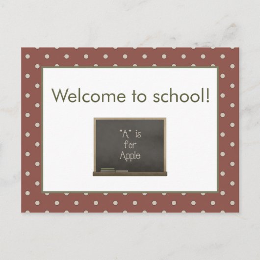 Carte postale Blackboard Welcome to School (Devant)
