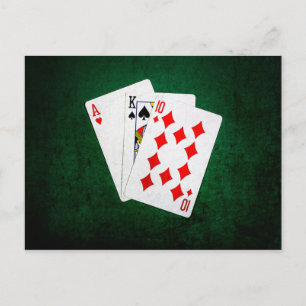 Carte Postale Blackjack 21 point - As, King, Ten