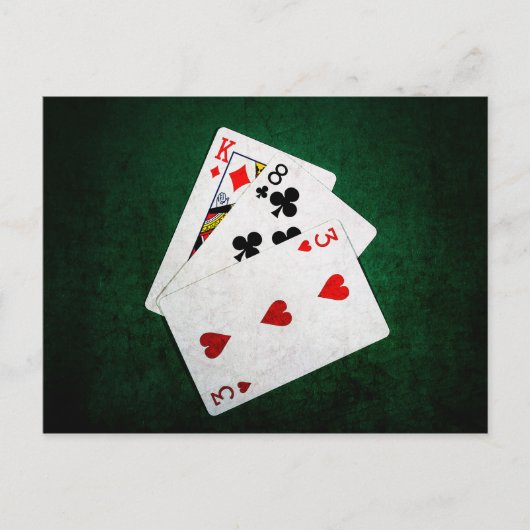 Carte Postale Blackjack 21 point - Roi, Huit, Trois (Devant)