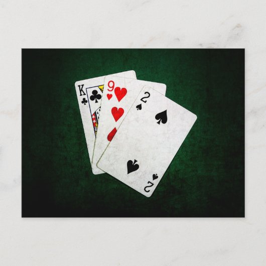 Carte Postale Blackjack 21 point - Roi, Neuf, Deux (Devant)