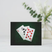 Carte Postale Blackjack 21 points - As, Dix, Dix (Debout devant)