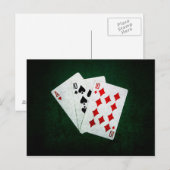 Carte Postale Blackjack 21 points - As, Dix, Dix (Devant / Derrière)
