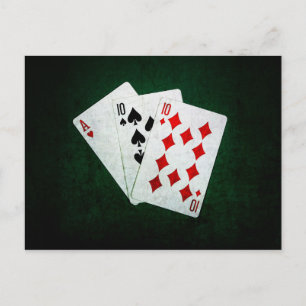 Carte Postale Blackjack 21 points - As, Dix, Dix