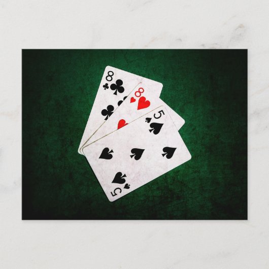 Carte Postale Blackjack 21 points - Huit, Huit, Cinq (Devant)